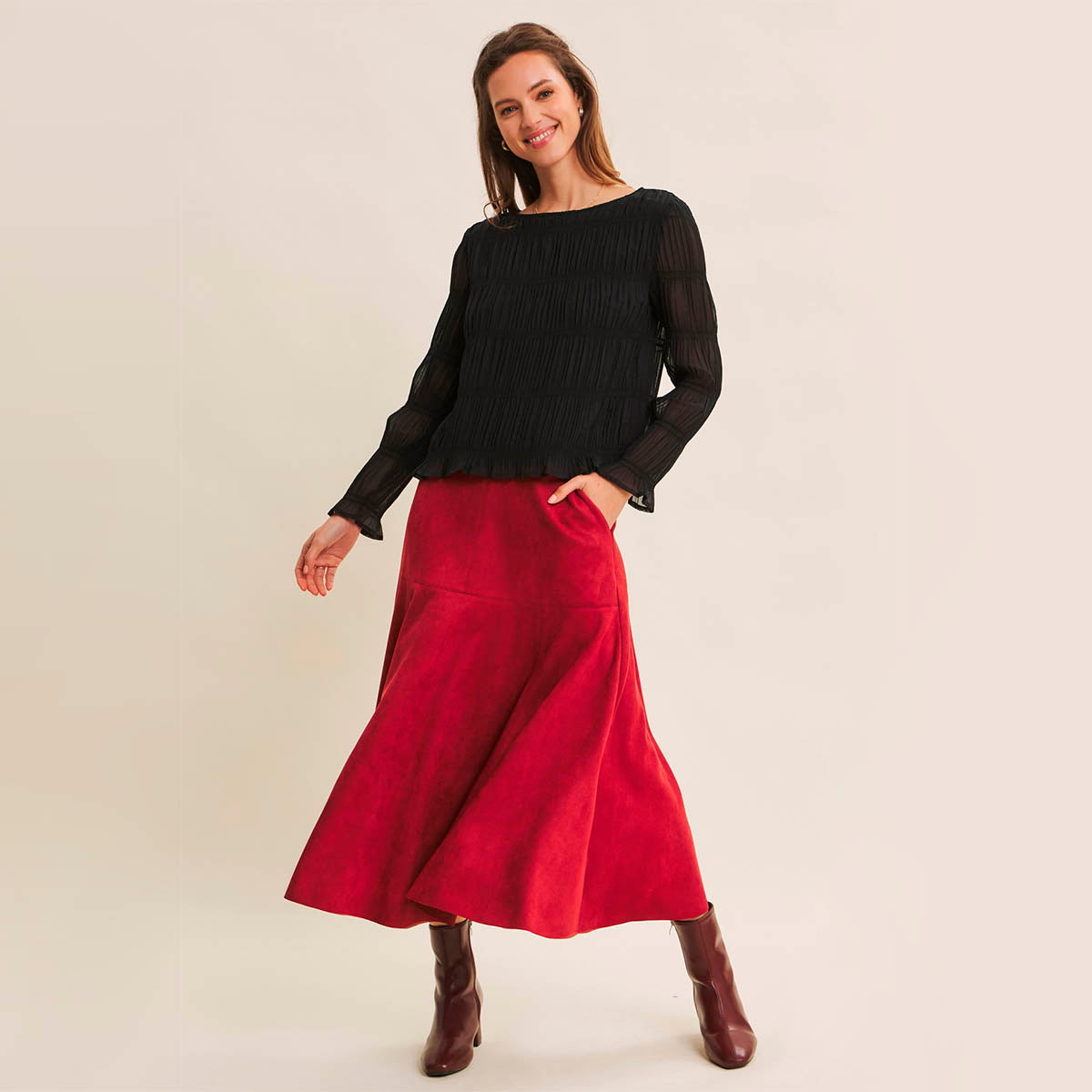 Falda Roja Larga