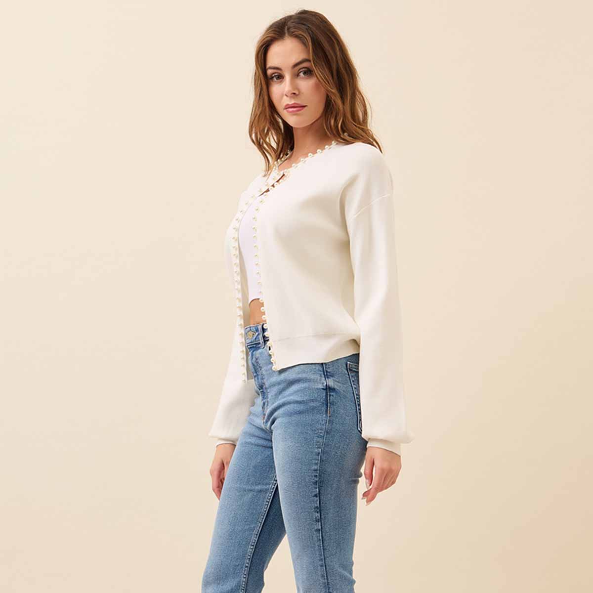 Sueter Blanco con Perlas