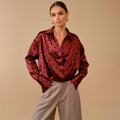 Blusa Vino con Estampado