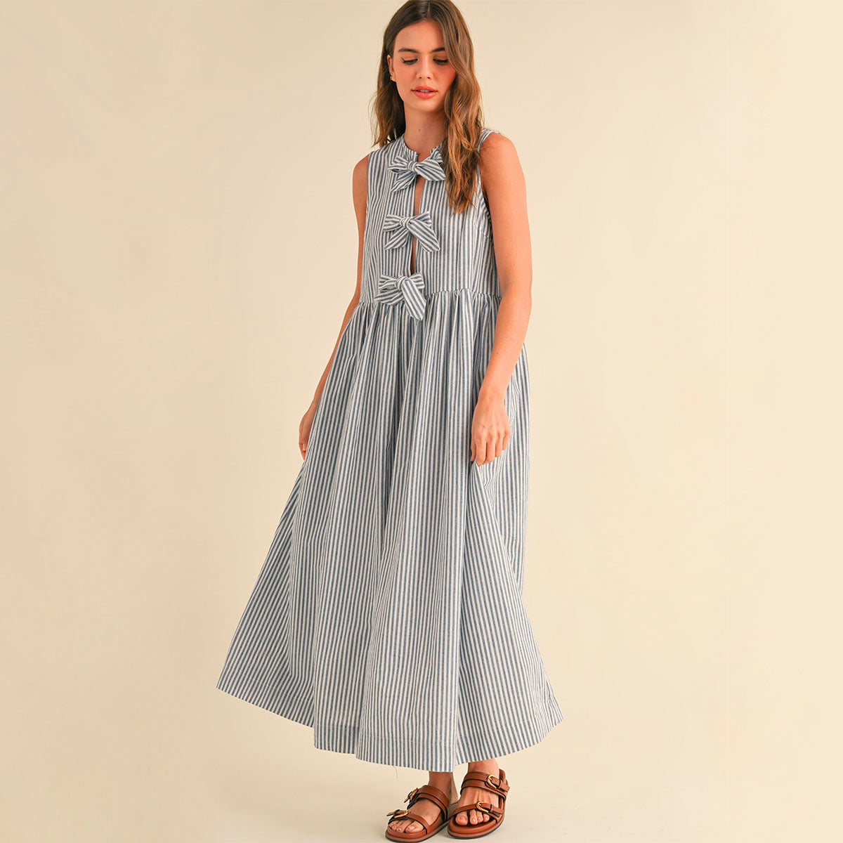 Vestido Azul de Rayas