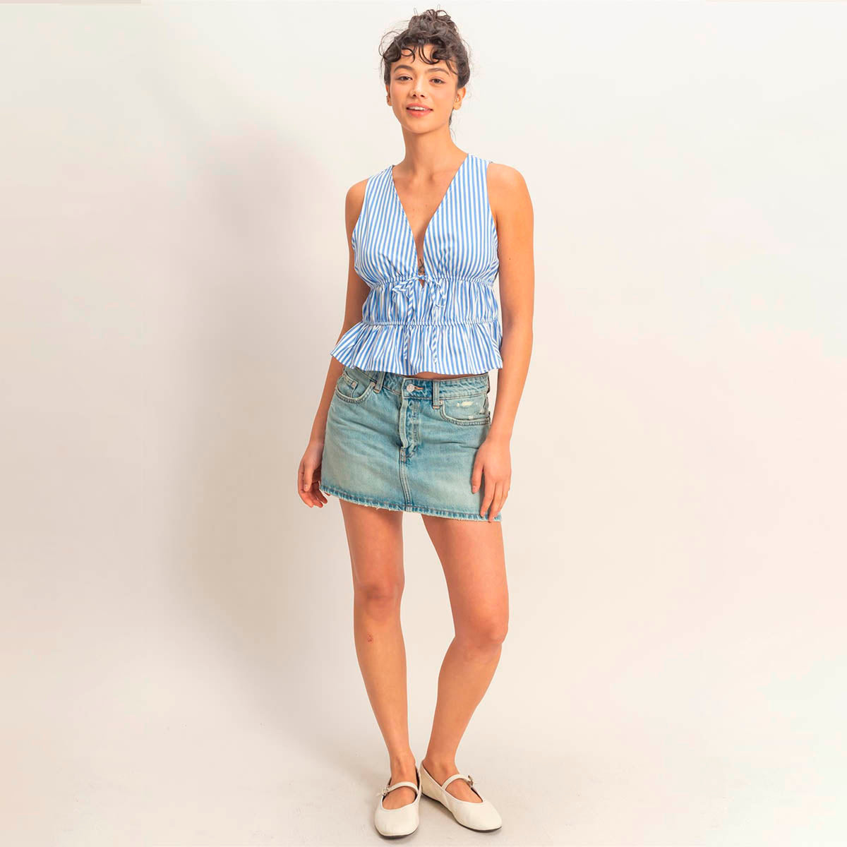 Blusa Azul de Rayas