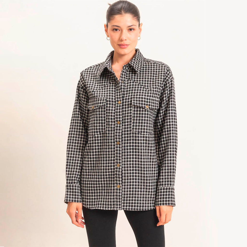 Camisa Negra a Cuadros