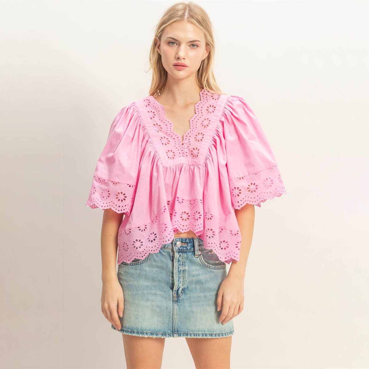 Blusa Rosa con Detalle