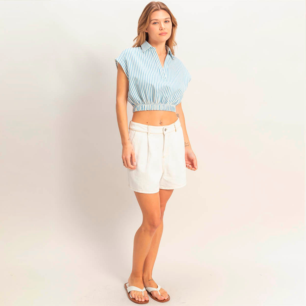 Blusa Azul de Rayas