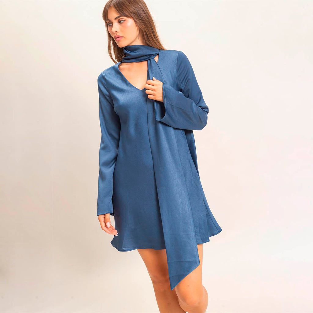 Vestido Azul Satin
