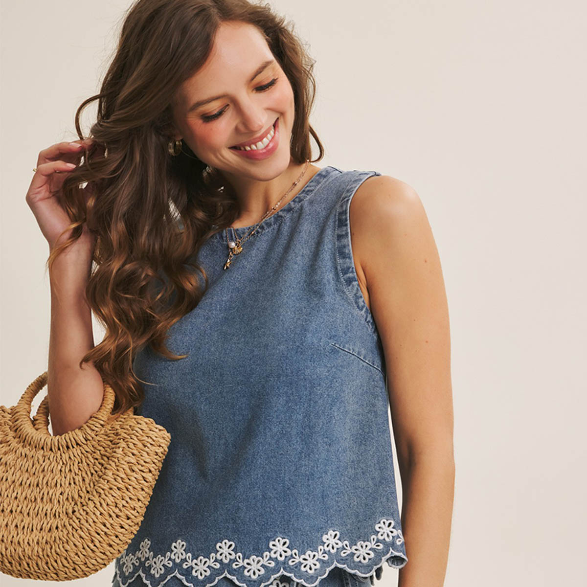 Set Azul con Bordado