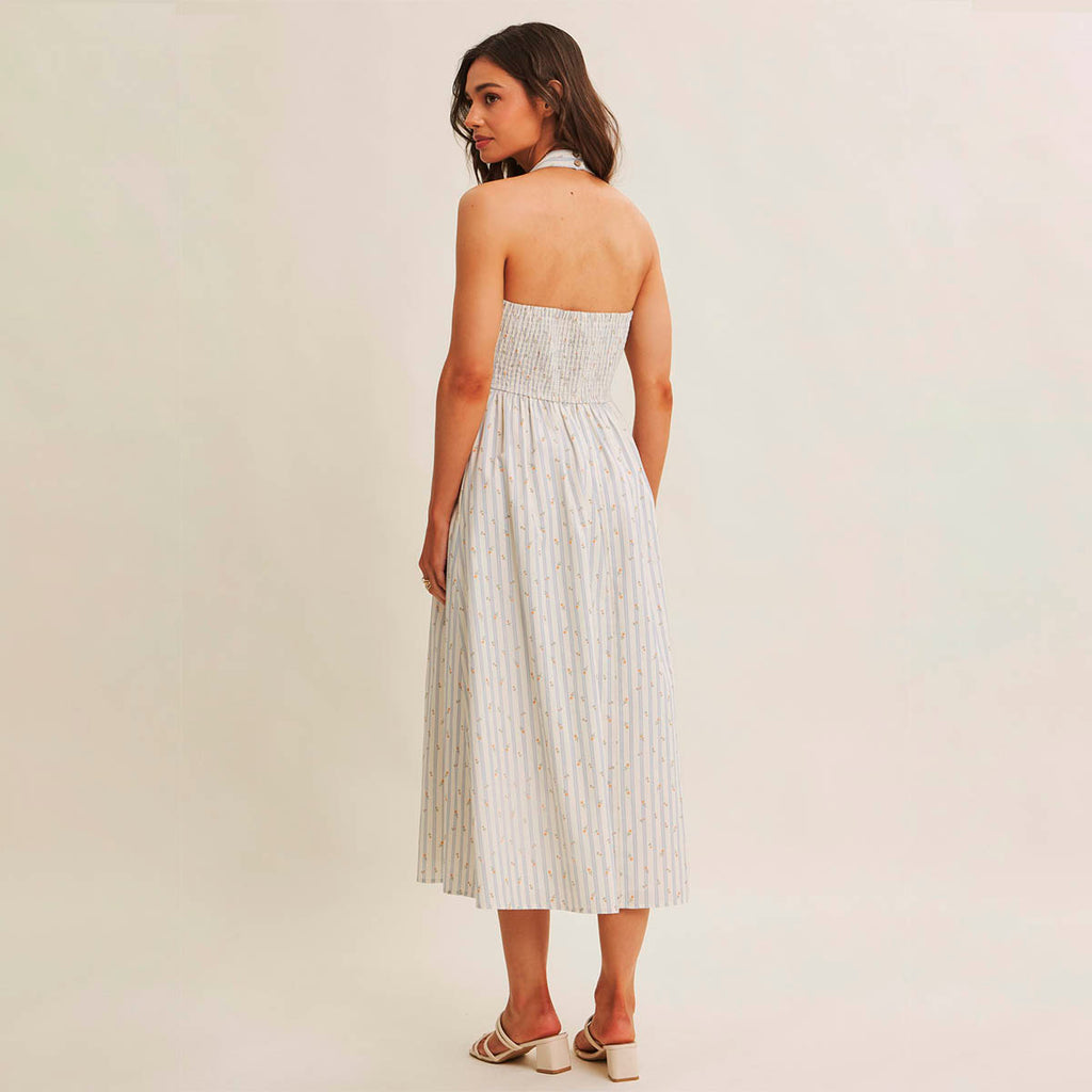 Vestido Blanco con Estampado