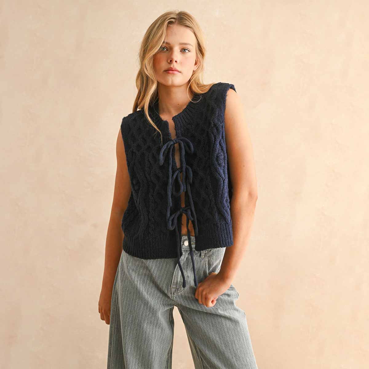 Blusa Marino con Moños