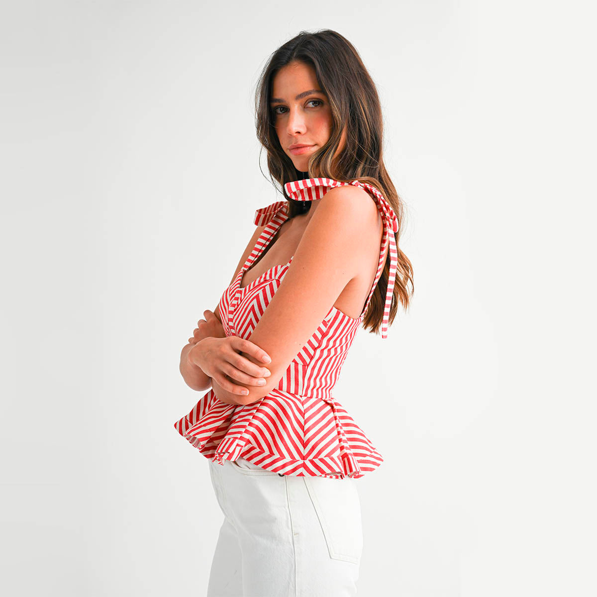 Blusa Roja de Rayas