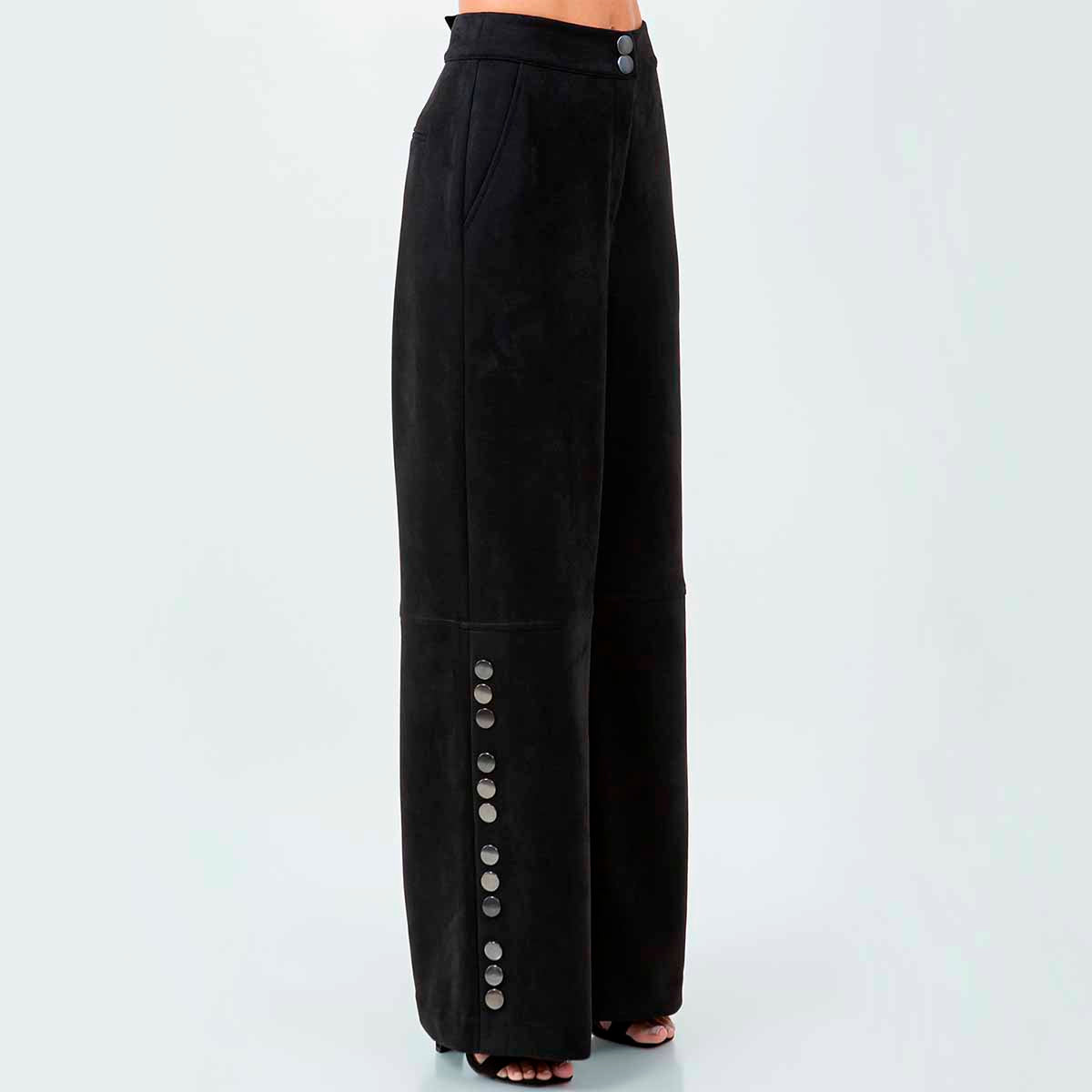 Pantalon Negro con Detalles