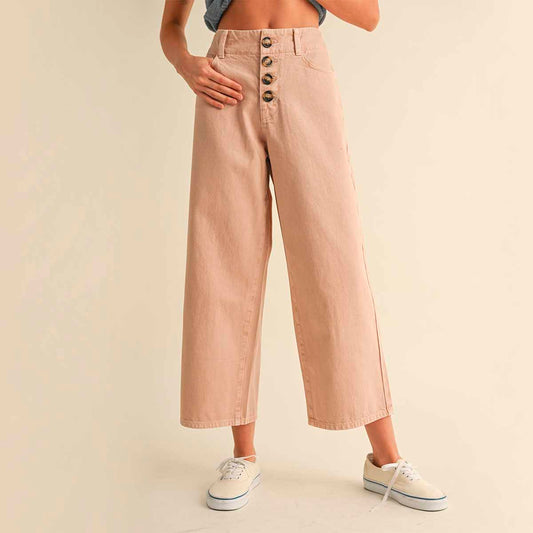 Pantalon Melón con Detalle de Botones
