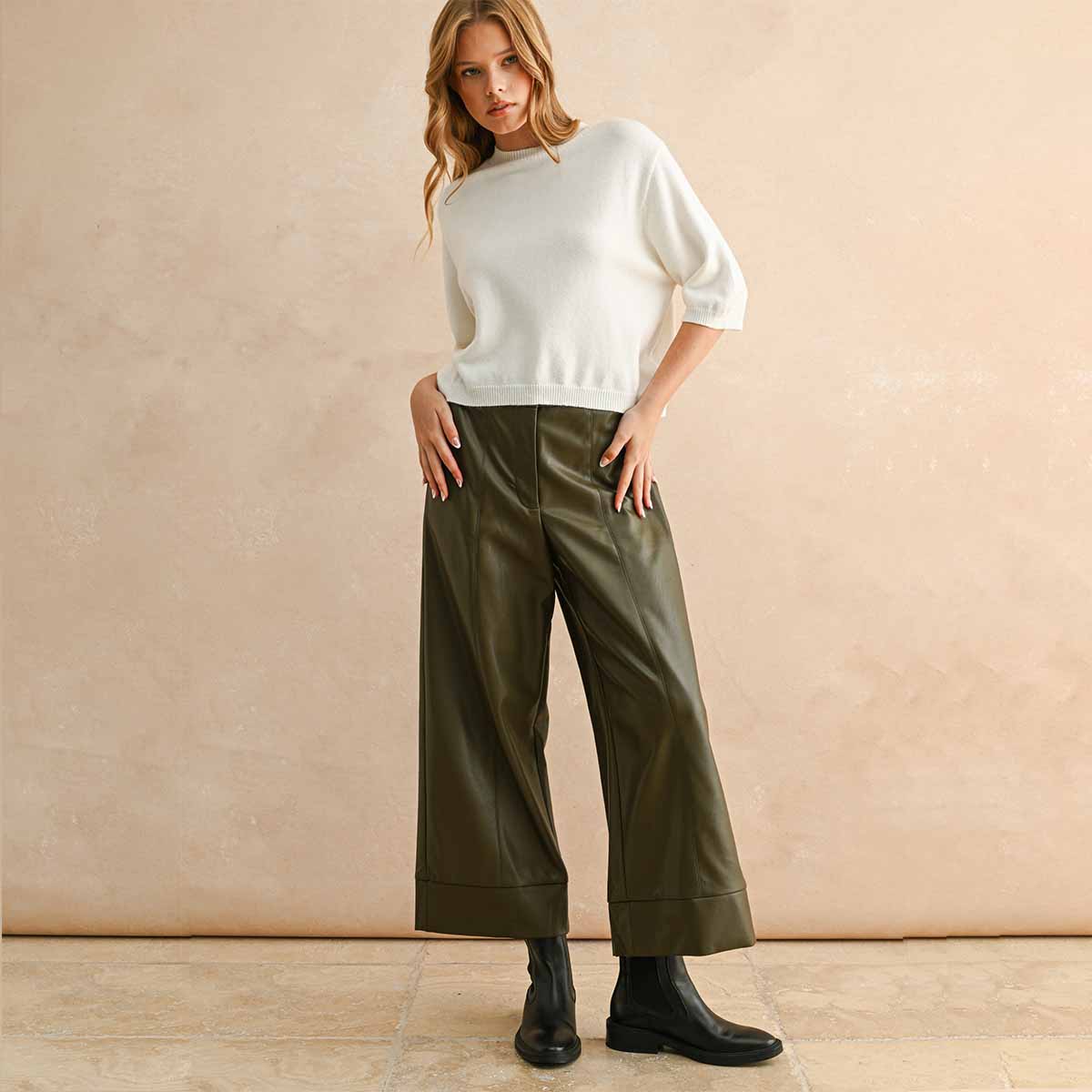 Pantalon Olivo de Vinipiel
