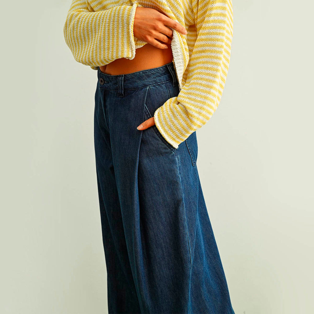Pantalon Azul Pierna Ancha