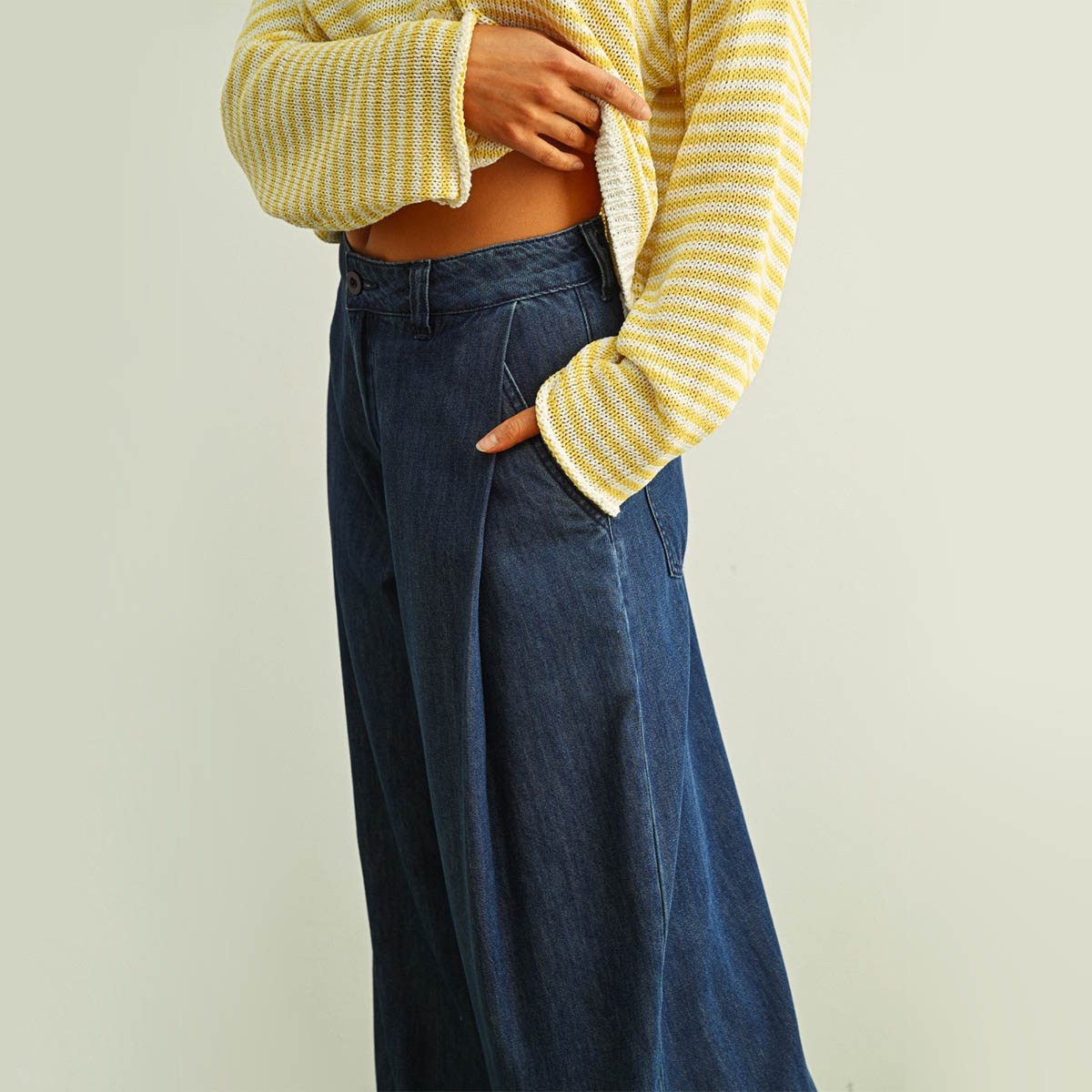 Pantalon Azul Pierna Ancha