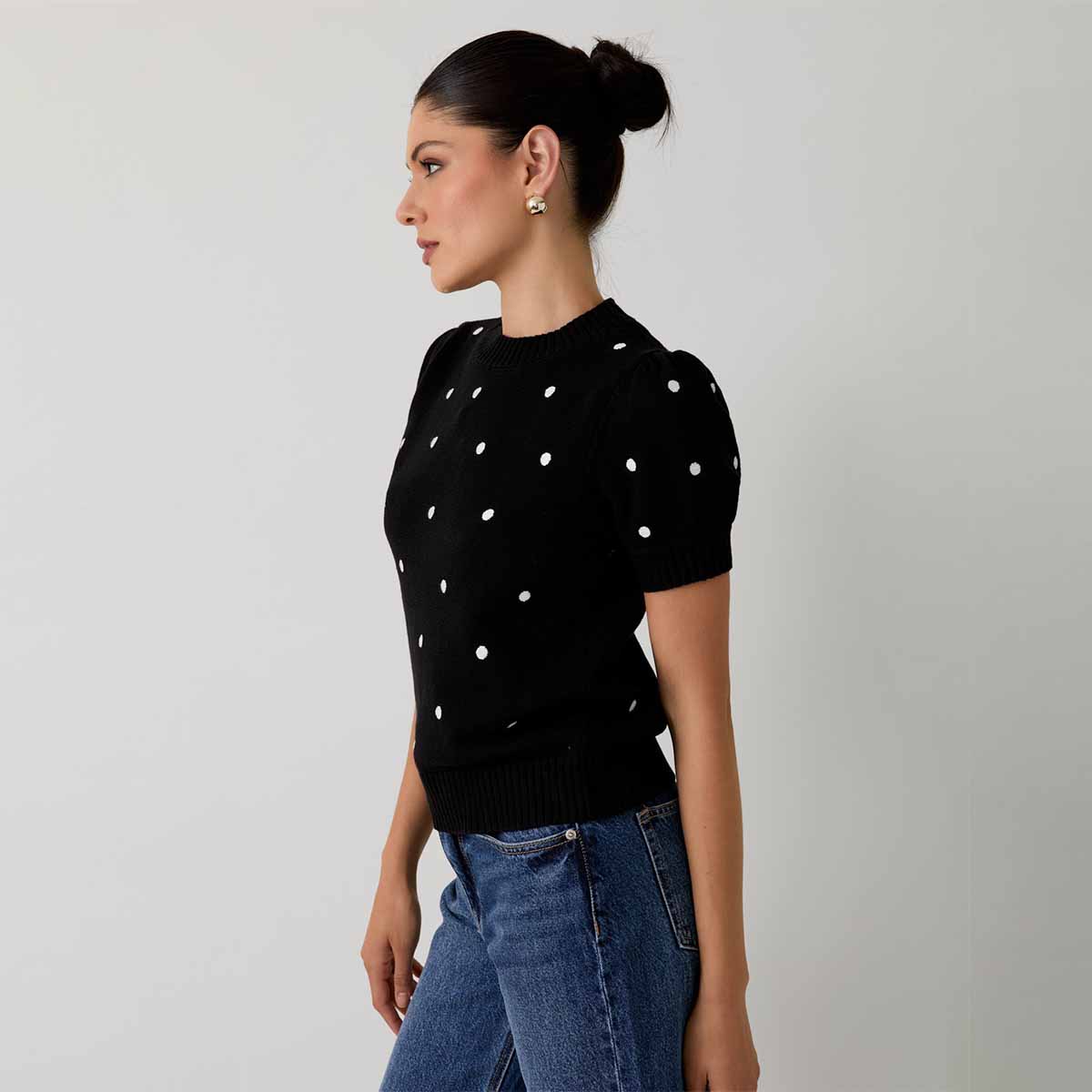 Blusa Negra con Estampado