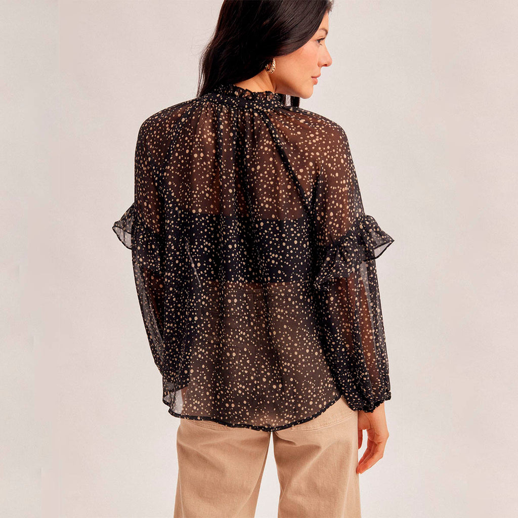 Blusa Negra con Estampado