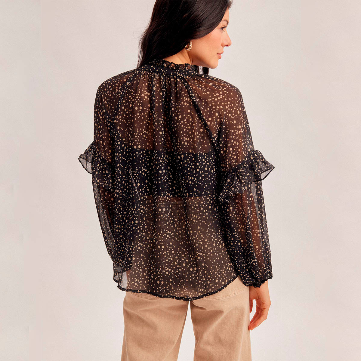 Blusa Negra con Estampado
