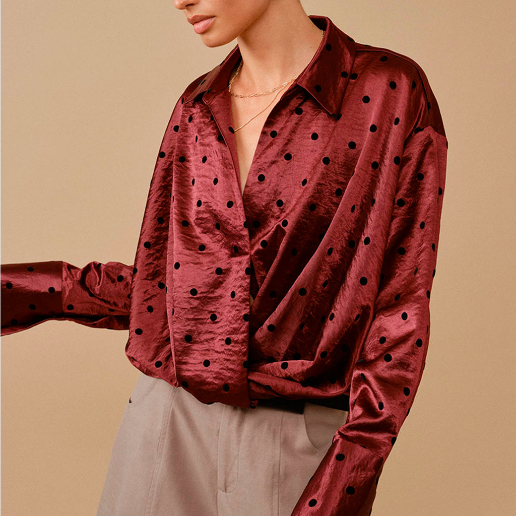 Blusa Vino con Estampado