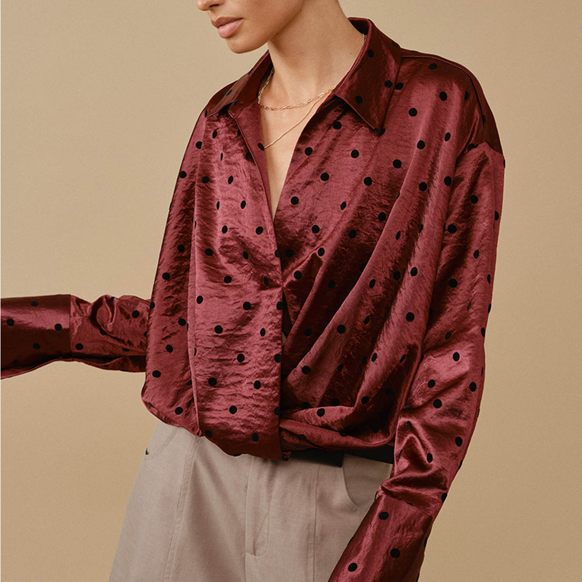 Blusa Vino con Estampado