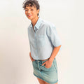 Camisa Azul Lisa
