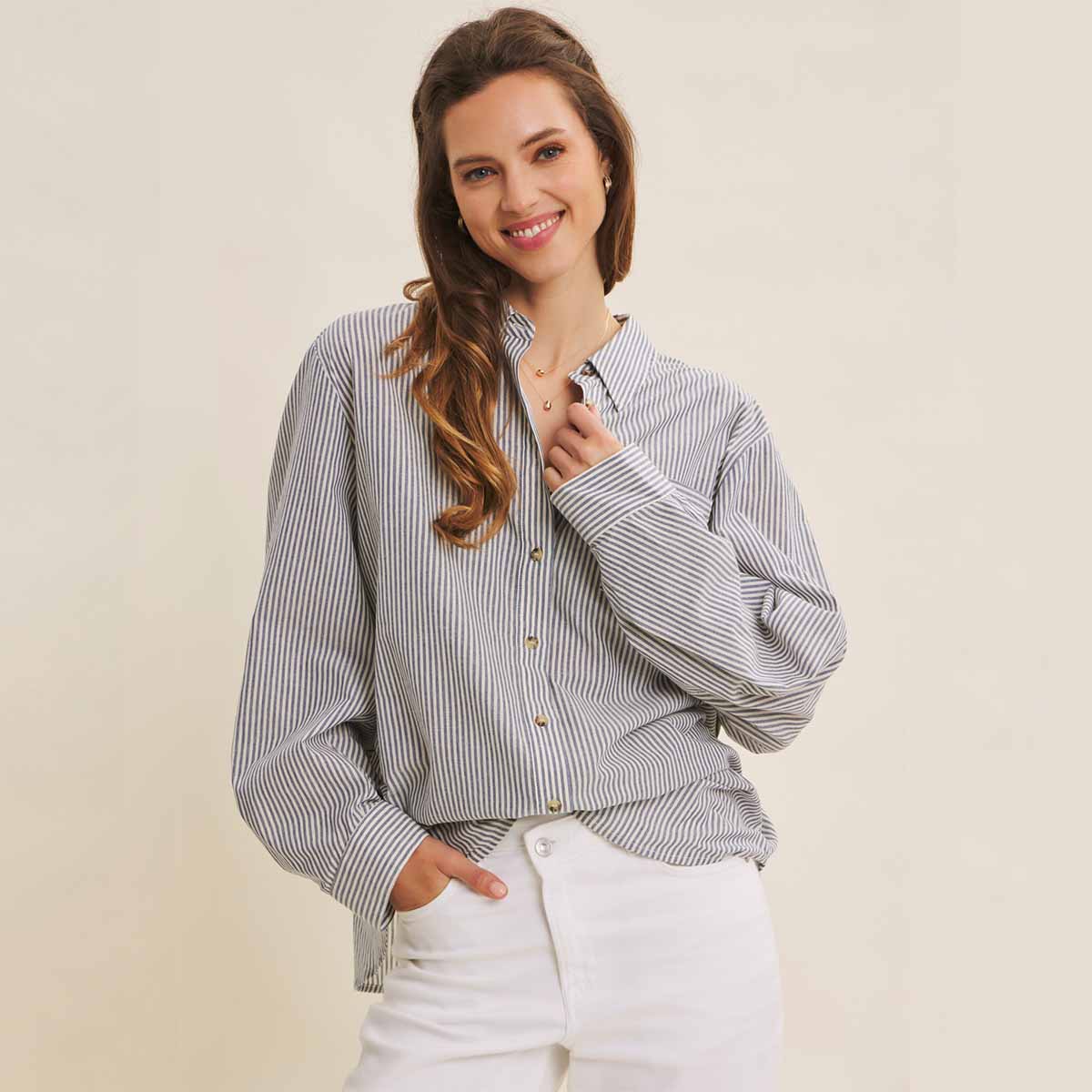 Camisa Azul de Rayas