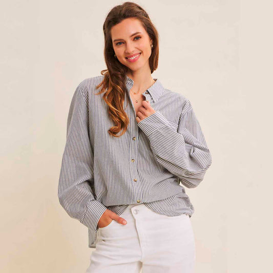 Camisa Azul de Rayas