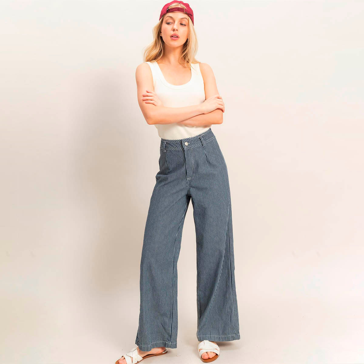 Pantalon Marino de Rayas