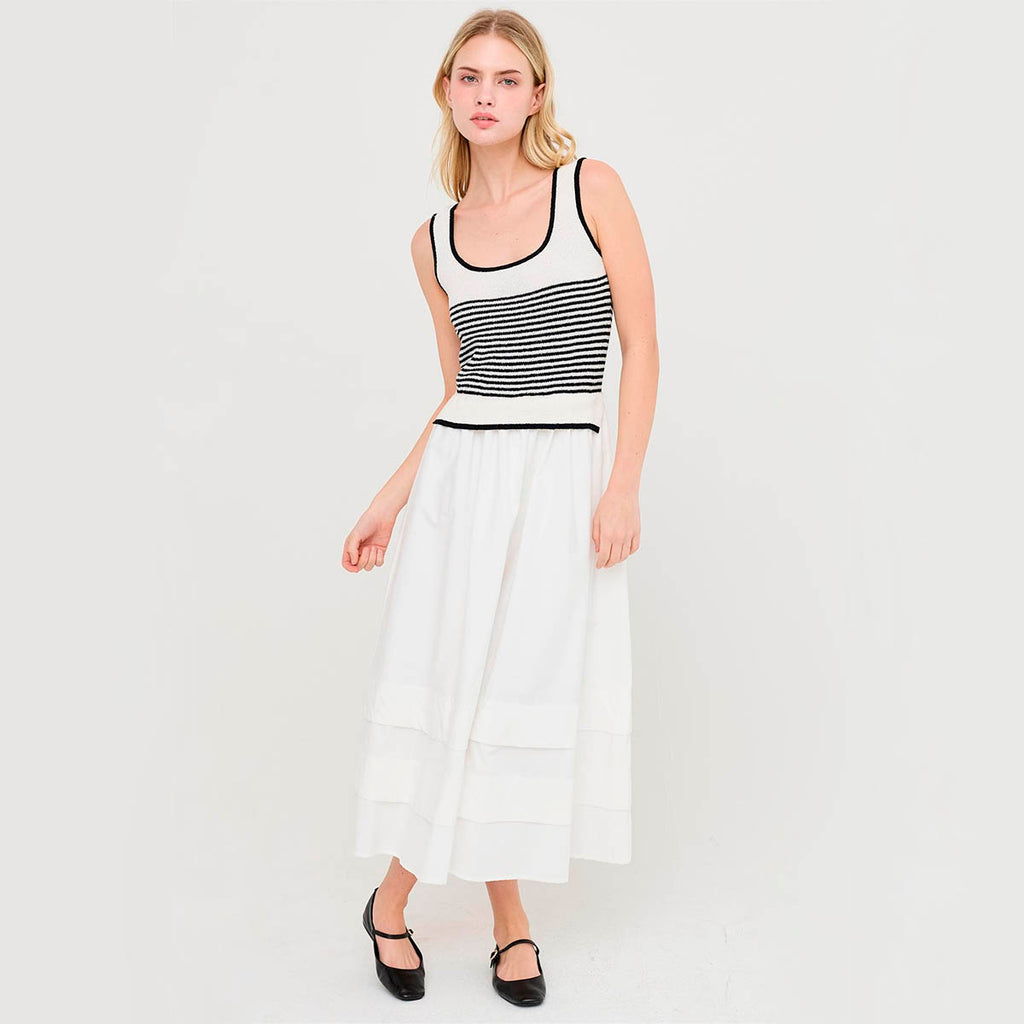 Vestido Blanco de Rayas