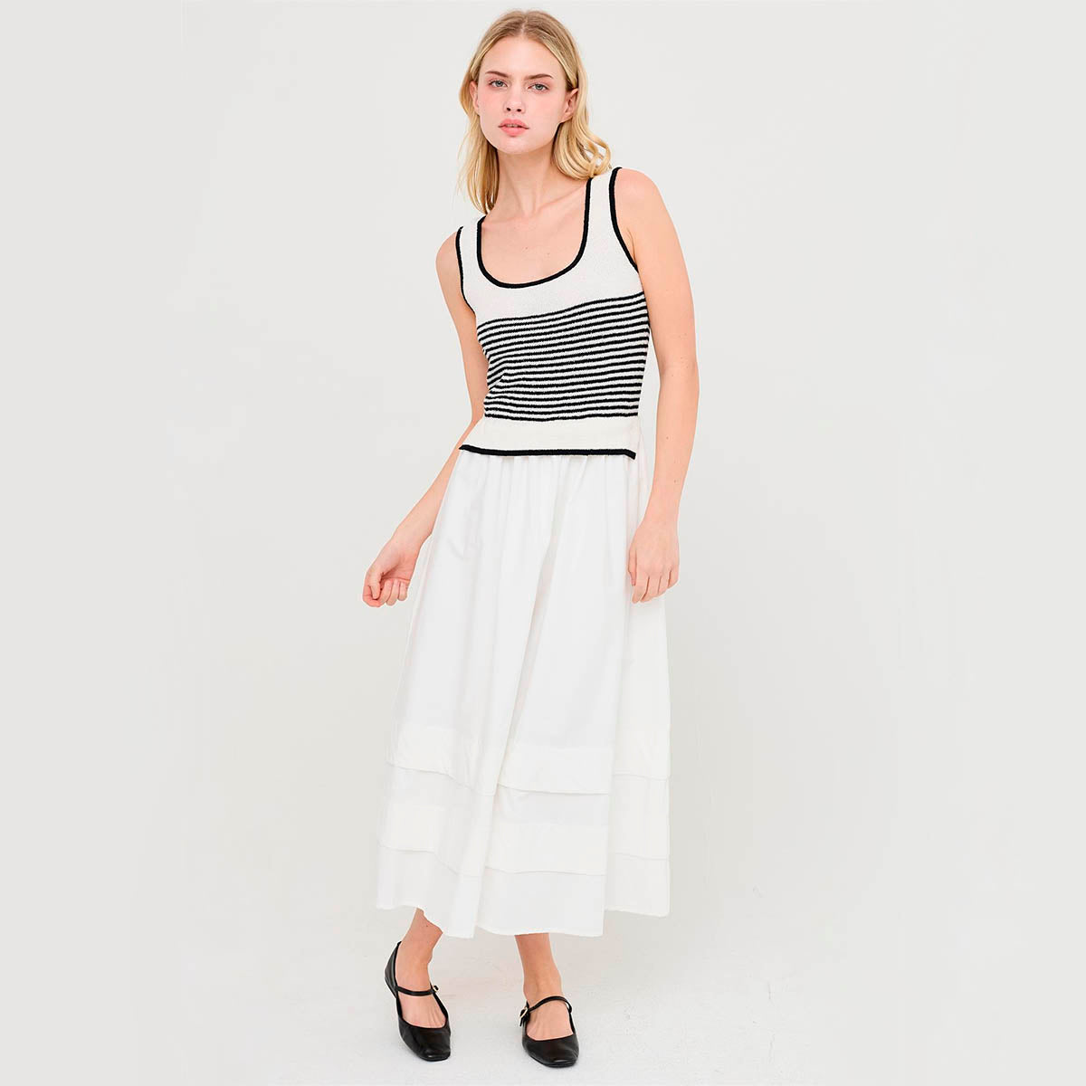 Vestido Blanco de Rayas