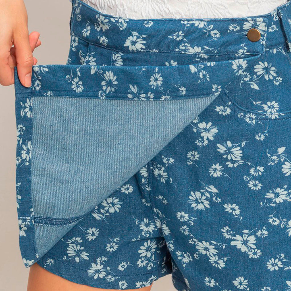 Falda Azul con Estampado