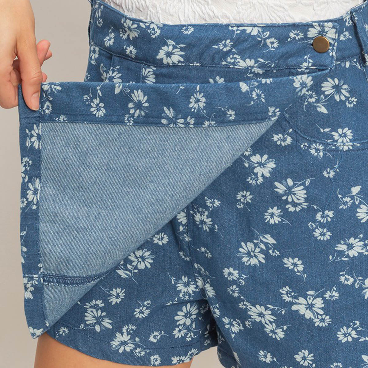 Falda Azul con Estampado