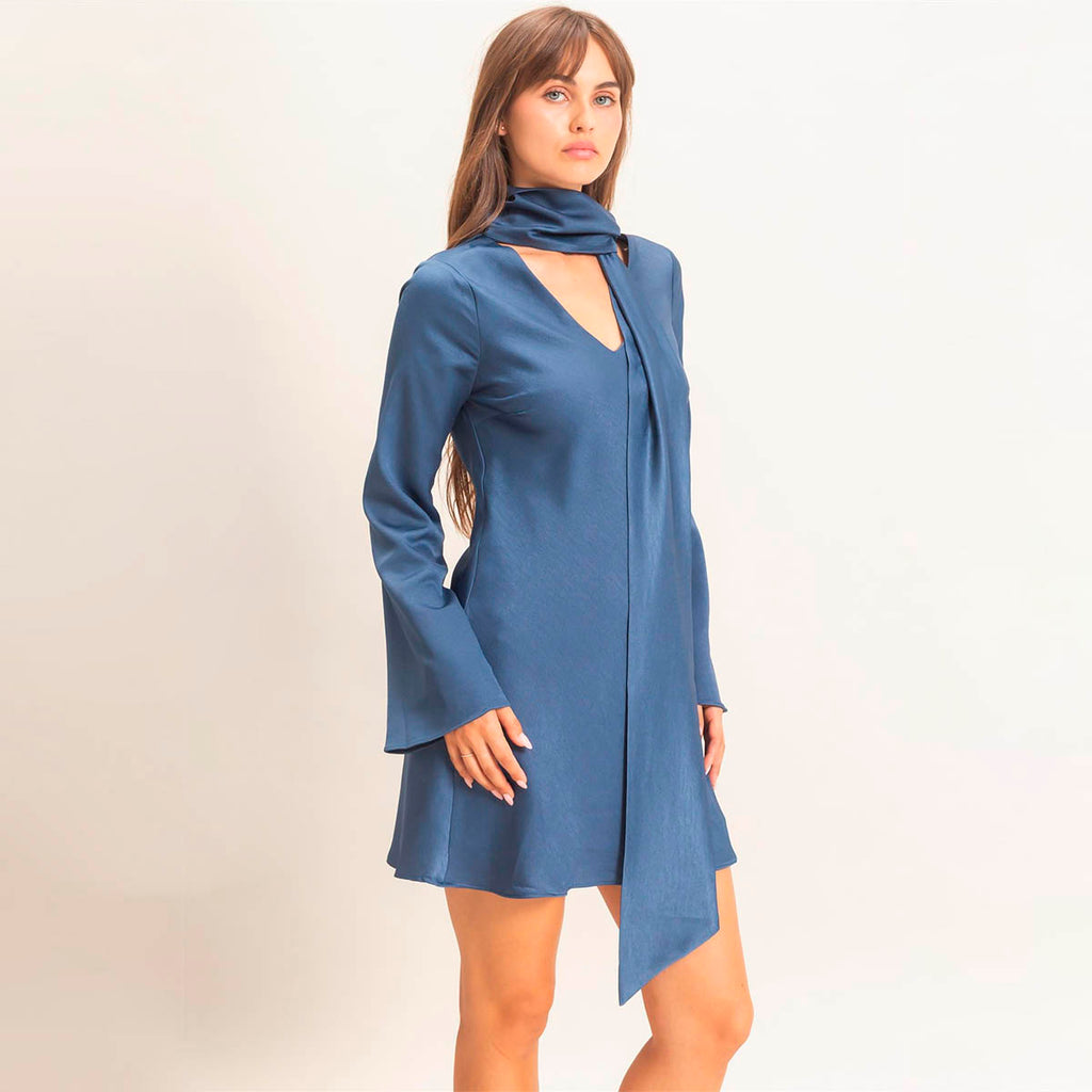 Vestido Azul Satin