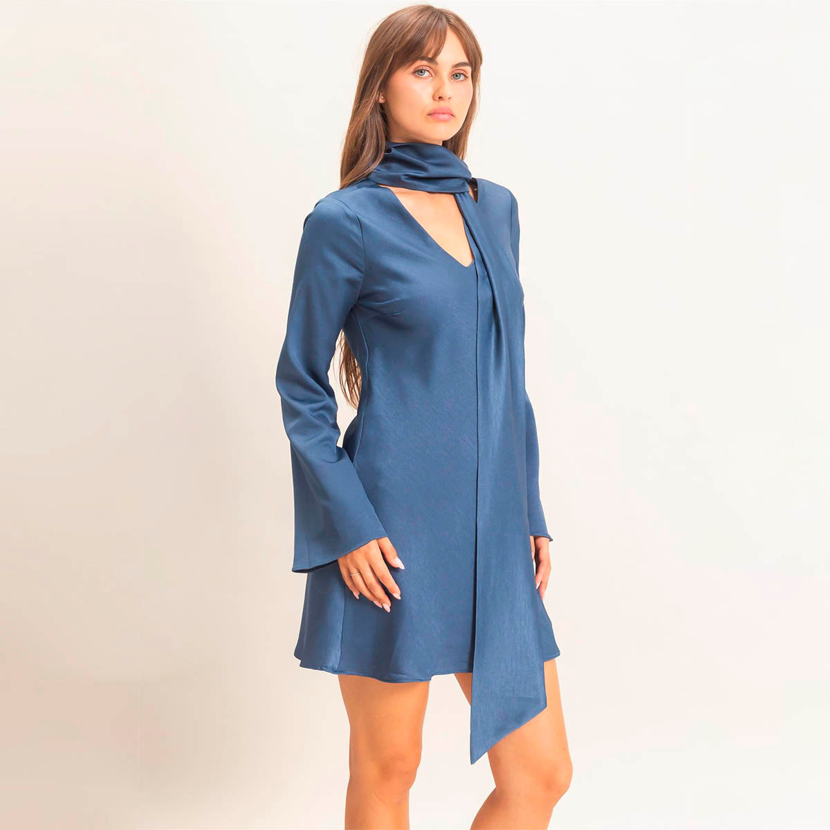 Vestido Azul Satin