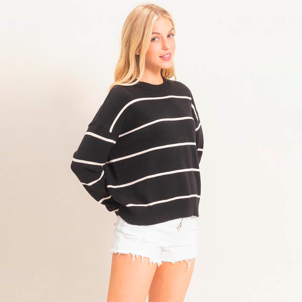 Sueter Negro de Rayas
