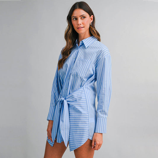 Vestido Azul de Rayas