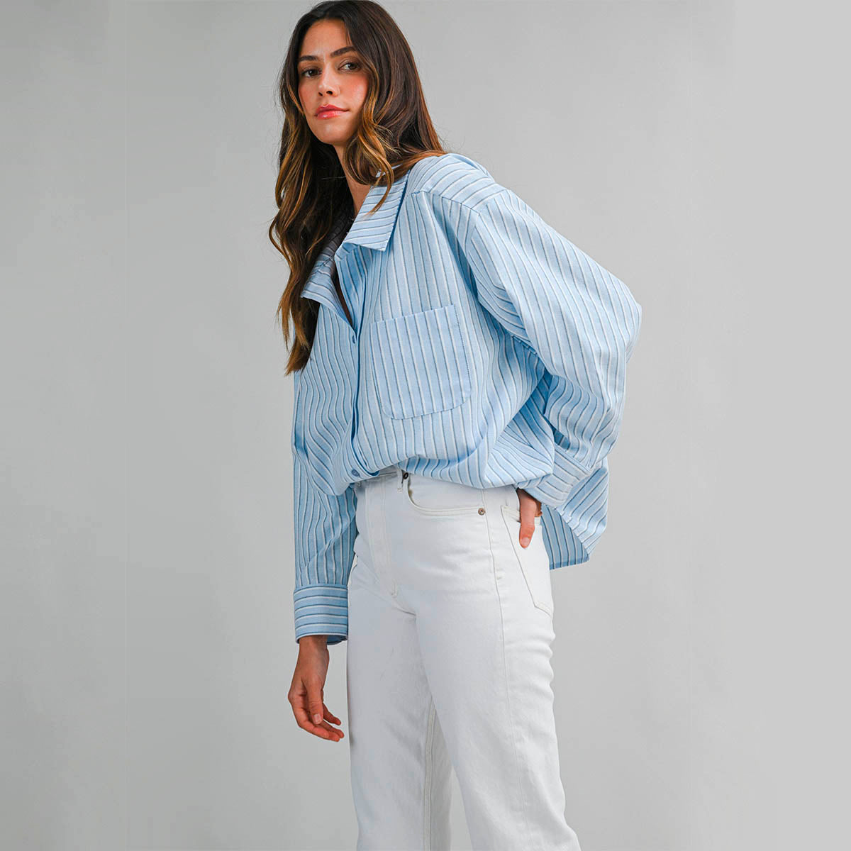 Camisa Azul de Rayas