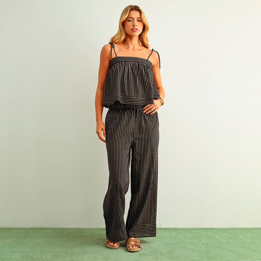 Set Negro de Rayas