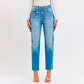 Jeans Azul Corte Asimetrico