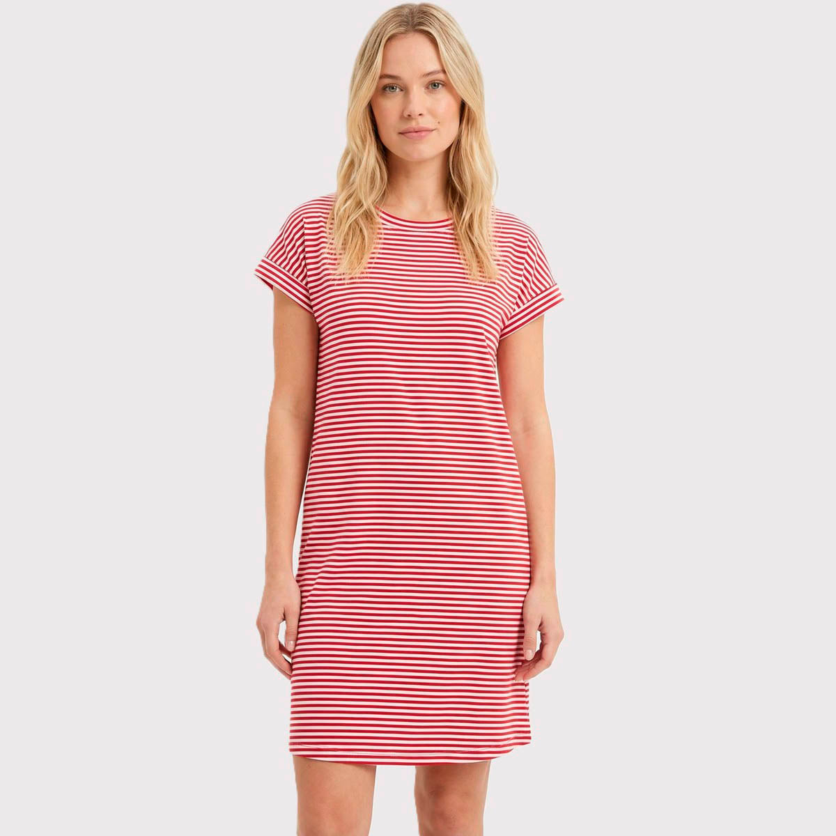 Vestido Rojo de Rayas