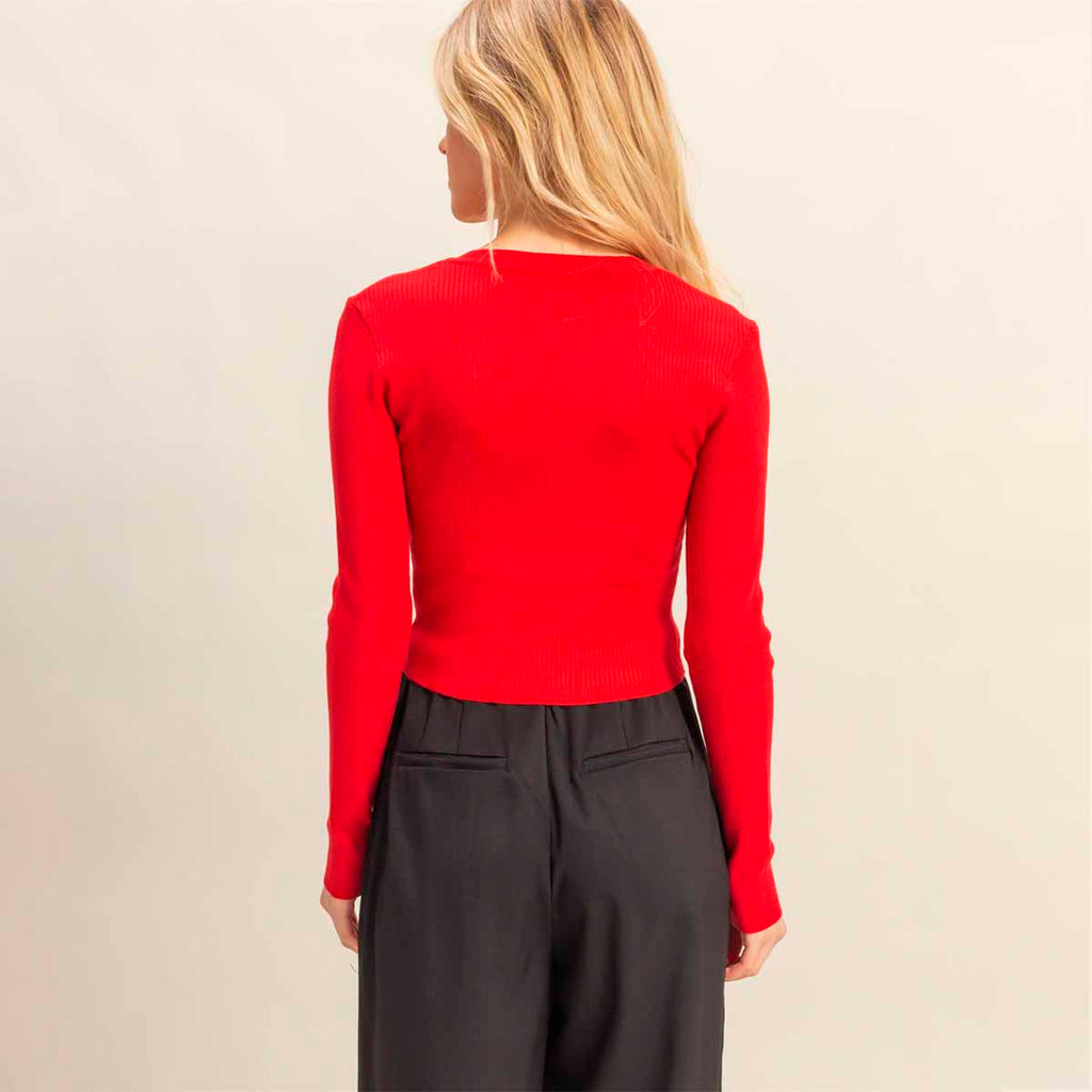 Sueter Rojo Manga Larga