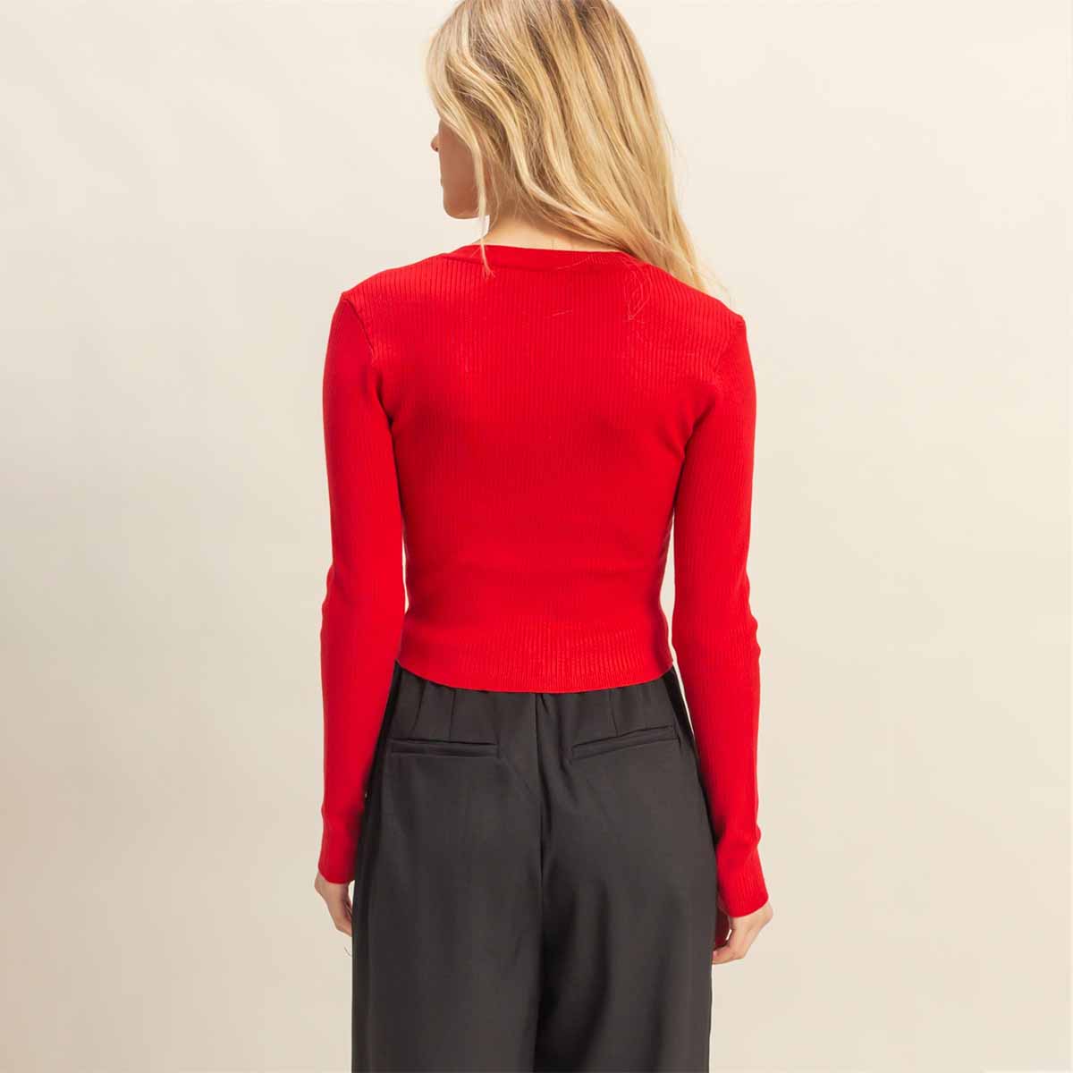 Sueter Rojo Manga Larga