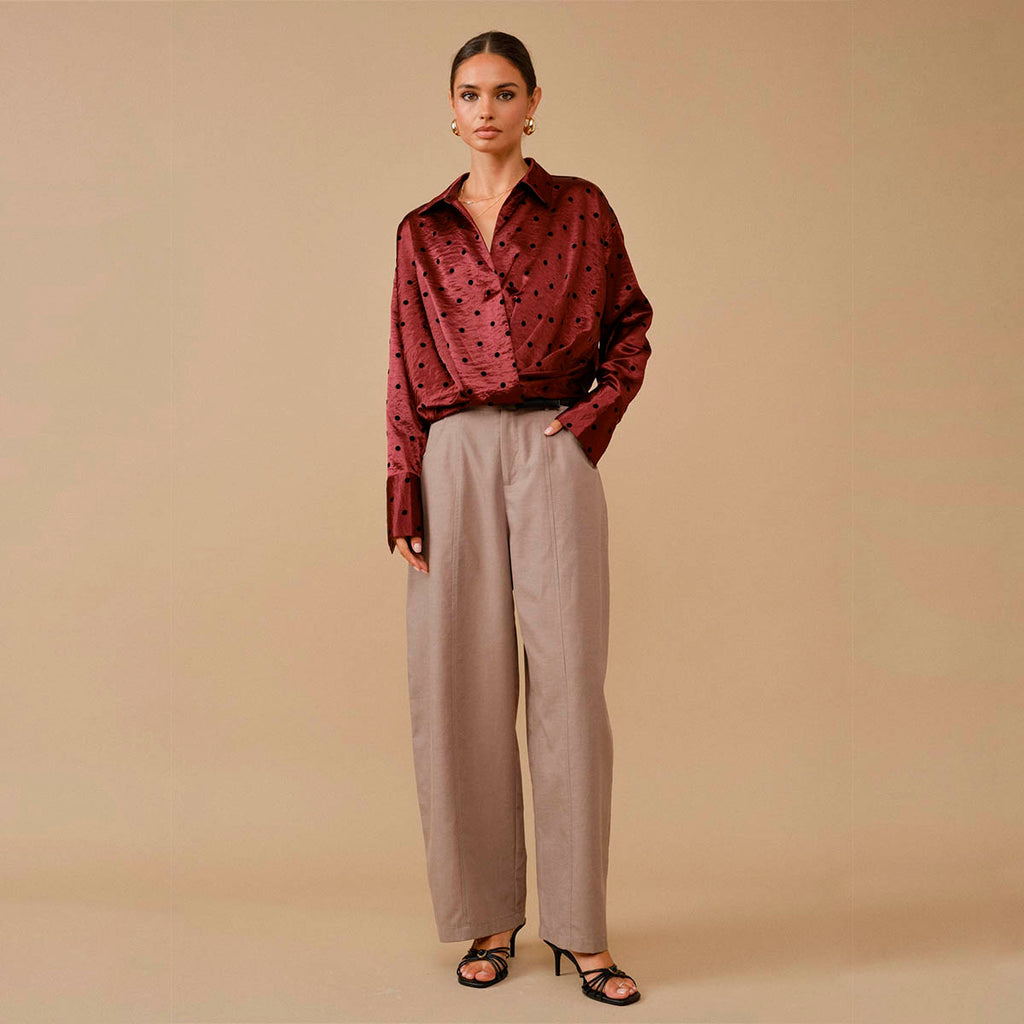Blusa Vino con Estampado