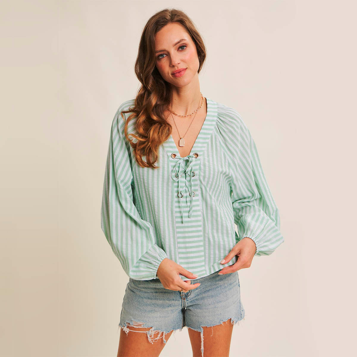 Blusa Verde de Rayas