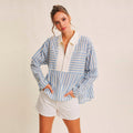 Blusa Azul de Rayas