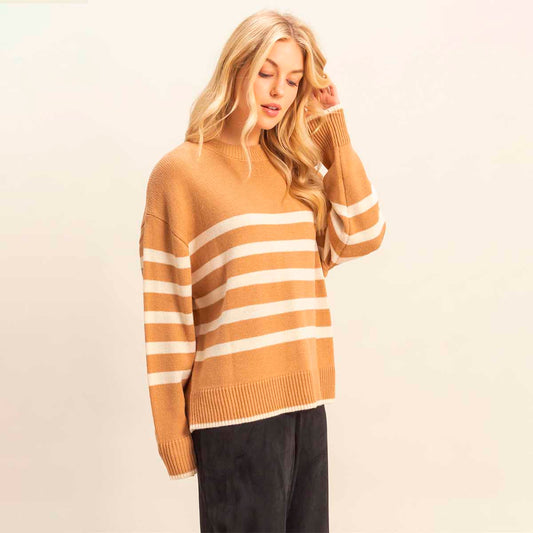 Sueter Beige de Rayas
