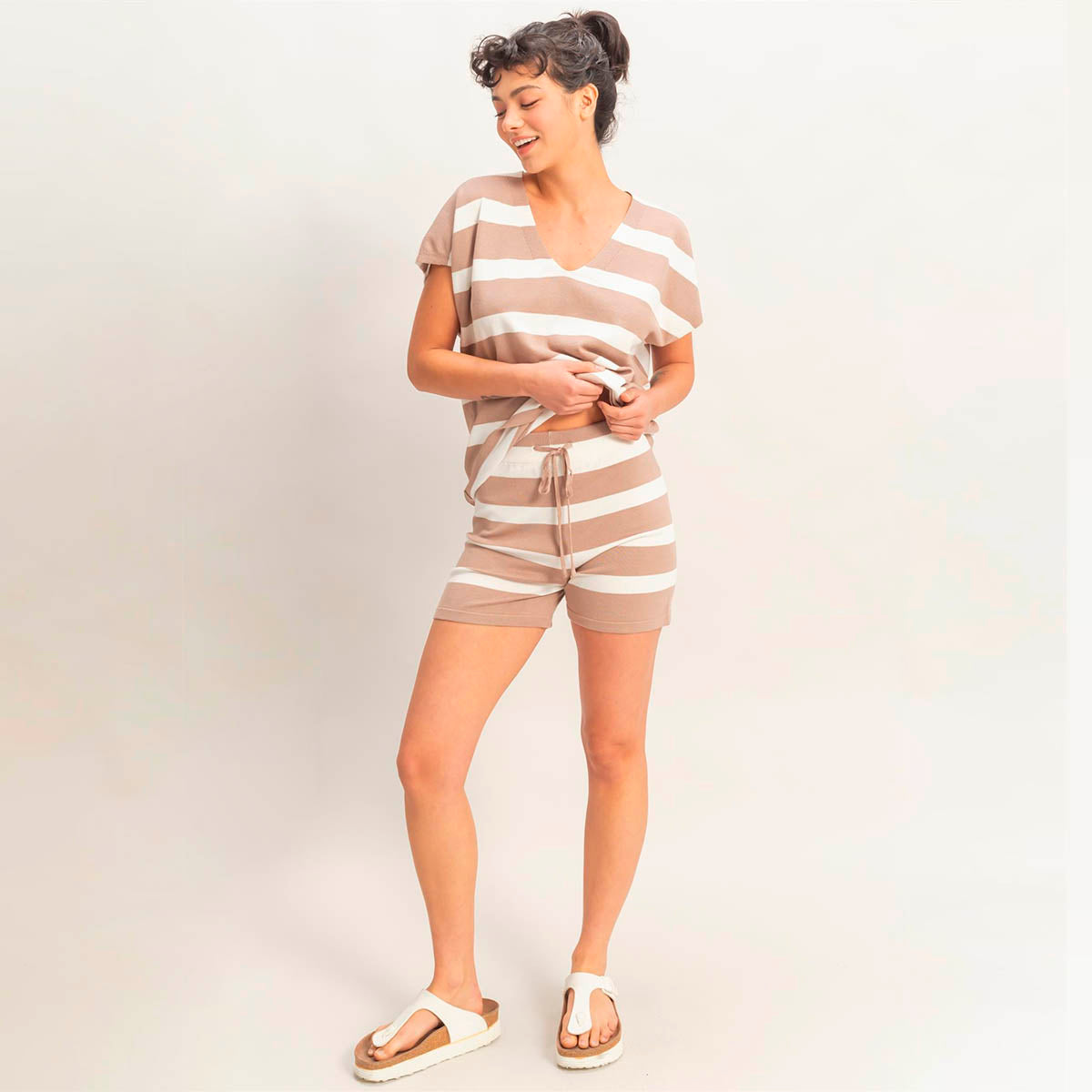 Set Beige Rayas