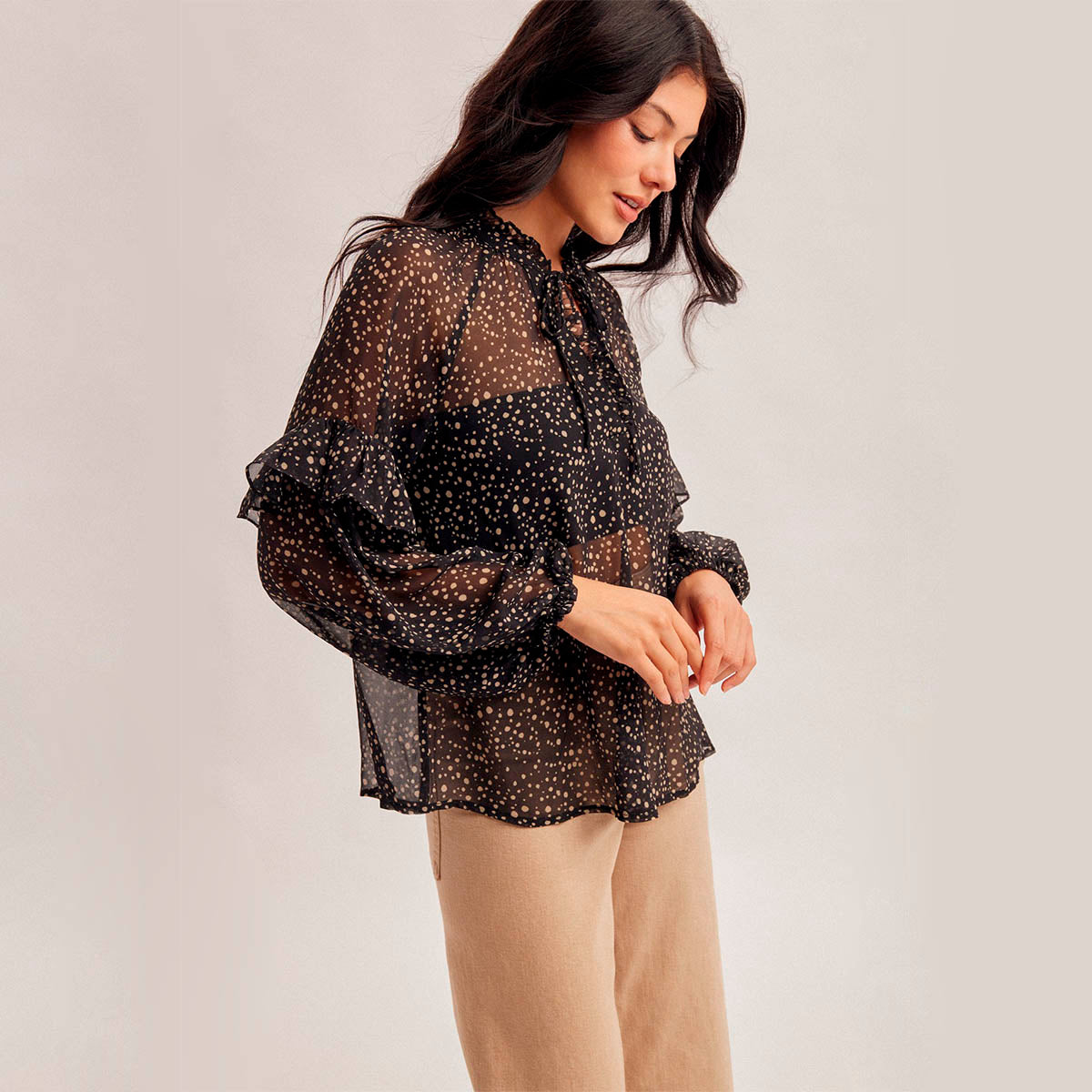 Blusa Negra con Estampado