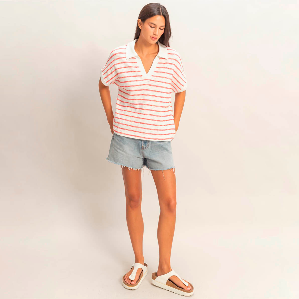 Blusa Blanca con Rayas