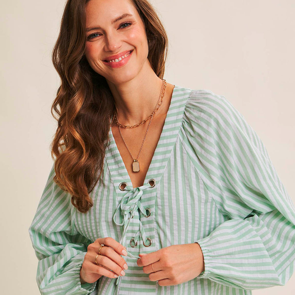 Blusa Verde de Rayas