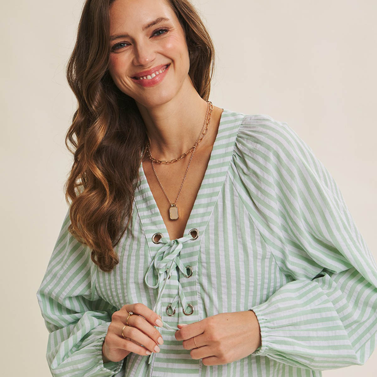 Blusa Verde de Rayas